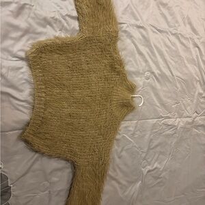 Women's Fuzzy Tan Sweater